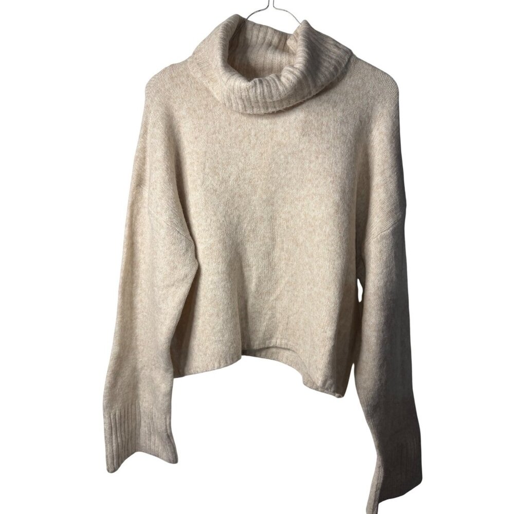 NWT Z Supply Womens Medium Cream Ribbed Collar Knit Pullover Cozy Winterwear Top